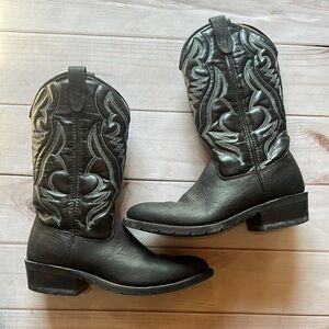 Double H Black Cowboy Boots Size 9EE